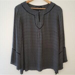 INC Silk Bell Sleeve Peasant Top Sz 18 Boho Witchy Whimsigoth‎ Hippie